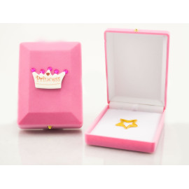 Ροζ Βελούδινο Κουτί με Κορώνα