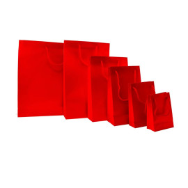 Τσάντα Χάρτινη Χειροποίητη με Κορδόνι, Κόκκινη, 25 τμχ