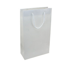 Τσάντα Χάρτινη Χειροποίητη, Λευκή Ριγέ, 20 τμχ