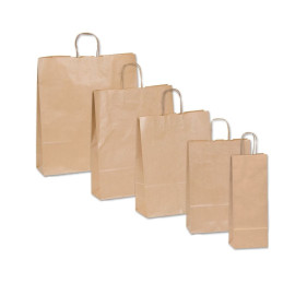 Τσάντα Χάρτινη με Στριφτό Χεράκι, Κράφτ, 25 τμx.