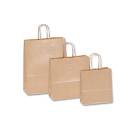 Τσάντα Χάρτινη με Στριφτό Χεράκι, Κράφτ, 25 τμx.