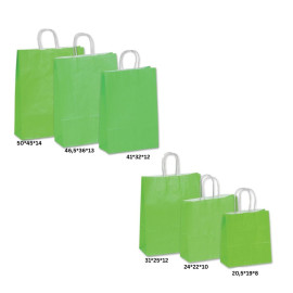 Τσάντα Χάρτινη Λαχανί με Στριφτό Χεράκι - 25 τμχ