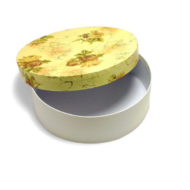 Χειροποίητο Χάρτινο Κουτί-Καπελιέρα, Ρηχό, Τριαντάφυλλα, 20*6cm