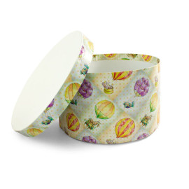 Χειροποίητο Χάρτινο Κουτί-Καπελιέρα, Αερόστατα με Λευκό Καπάκι, 2 διάστασεις