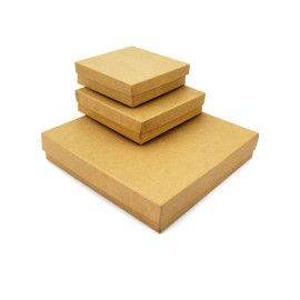 Χειροποίητο Χάρτινο Κουτί, Τετράγωνο Ρηχό, Κράφτ, 10 διαστάσεις