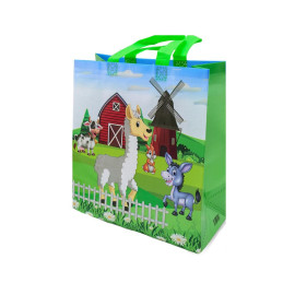Τσάντα Non Woven με Χούφτα, Λαχανί, Ζωάκια σε Φάρμα, 1 τμχ.