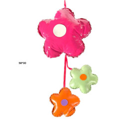 Δερμάτινο Κρεμαστό Λουλούδι, Φούξια, 58*30cm