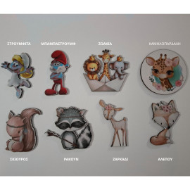 Ξύλινα Διακοσμητικά Ζωάκια, 8 σχέδια 