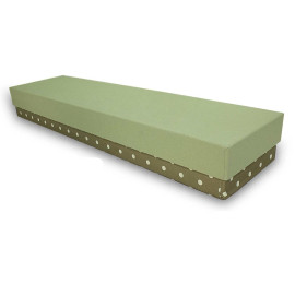 Χειροποίητο Χάρτινο Κουτί Λαμπάδας, Λαδί-Πουά, 42*10*5cm