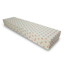 Χειροποίητο Χάρτινο Κουτί Λαμπάδας, Λευκό/Ροζ-Πουά, 42*10*5cm