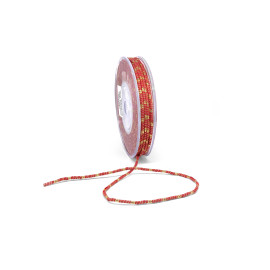 Κορδόνι Πάσα Λούρεξ Μονόχρωμο Κόκκινο-Χρυσό 3mm