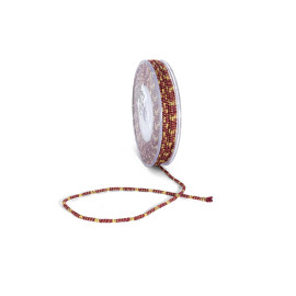 Κορδόνι Πάσα Λούρεξ Μονόχρωμο Μπορντό-Χρυσό 3mm