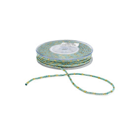 Κορδόνι Πάσα Λούρεξ Μονόχρωμο Πετρόλ-Χρυσό 3mm