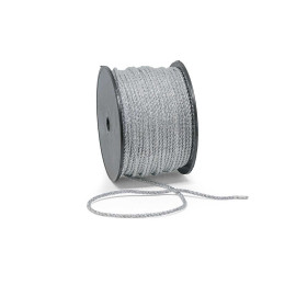 Κορδόνι Στριφτό Τρίκλωνο Μεταξωτό Ασημί 3mm