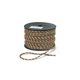 Κορδόνι Στριφτό Τρίκλωνο Μεταξωτό Κόκκινο-Πράσινο-Χρυσό 3mm