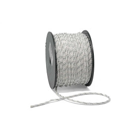 Κορδόνι Στριφτό Τρίκλωνο Μεταξωτό Λευκό-Ασημί 3mm