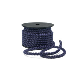 Κορδόνι Στριφτό Τρίκλωνο Μεταξωτό Σκούρο Μπλε 6mm