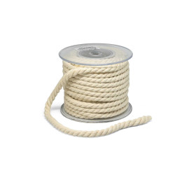 Κορδόνι Στριφτό Τρίκλωνο Βαμβακερό Κρεμ 10mm