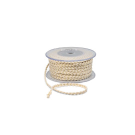 Πλεκτή Βαμβακερή Πλεξούδα 8mm Εκρού-Χρυσό
