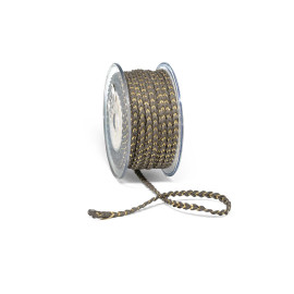 Πλεκτή Βαμβακερή Πλεξούδα 8mm Γκρι-Χρυσό
