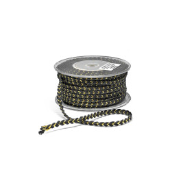 Πλεκτή Βαμβακερή Πλεξούδα 8mm Μαύρο-Χρυσό