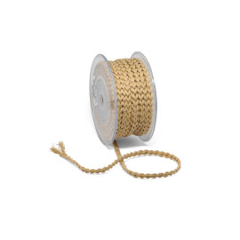 Πλεκτή Βαμβακερή Πλεξούδα 8mm Μπεζ-Χρυσό