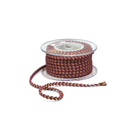 Πλεκτή Βαμβακερή Πλεξούδα 8mm Μπορντό-Χρυσό