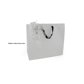 ΤΣΑΝΤΑ ΧΑΡΤΙΝΗ ΧΕΙΡΟΠΟΙΗΤΗ ΛΕΥΚΗ, ΜΑΥΡΗ ΦΑΚΑΡΟΛΑ, 20ΤΕΜ