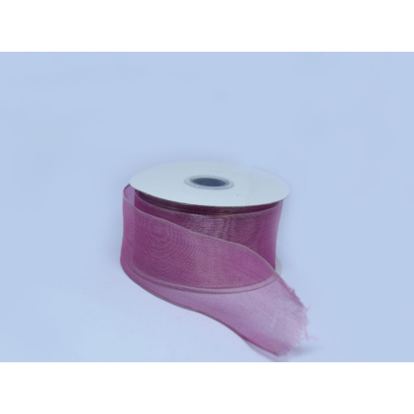 ΚΟΡΔΕΛΑ ΣΥΡΜΑΤΙΝΗ ΔΙΑΦΑΝΗ ΦΟΥΞΙΑ, 4CM/10YDS