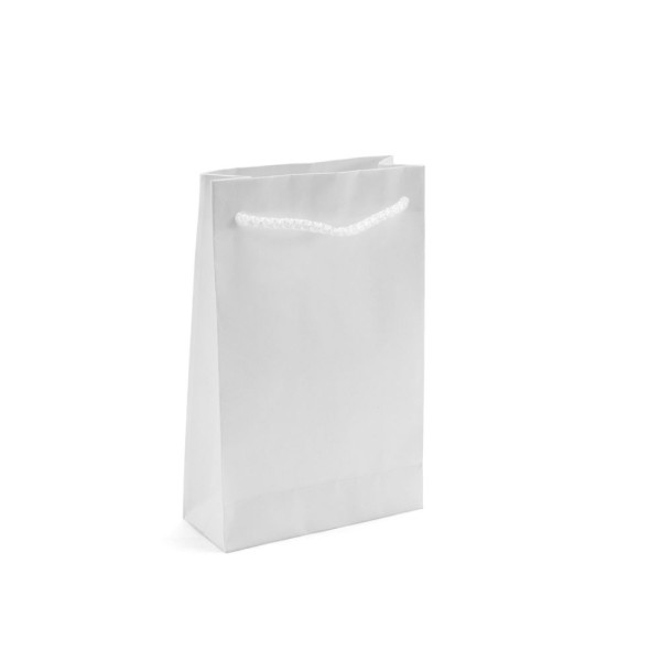 Τσάντα Χάρτινη Χειροποίητη με Κορδόνι, Άσπρη, 25 τμχ