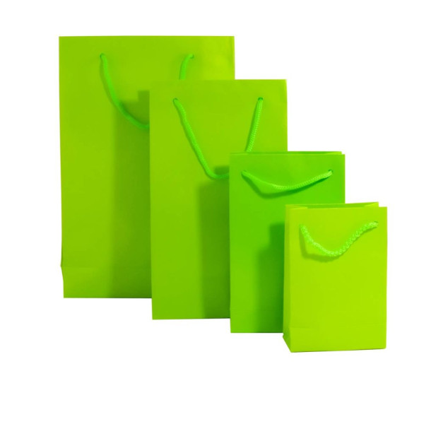 Τσάντα Χάρτινη Χειροποίητη με Κορδόνι, Λαχανί, 25 τμχ