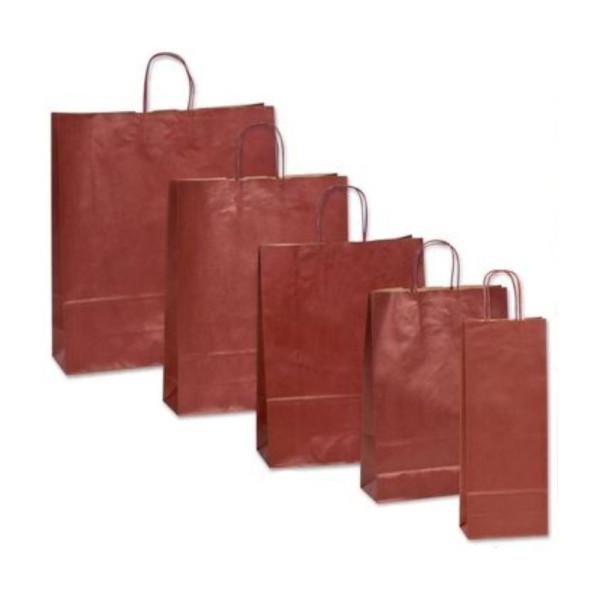 Τσάντα Χάρτινη με Στριφτό Χεράκι, Μπορντώ, 25 τμx.