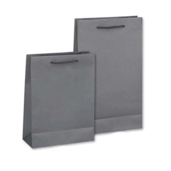 Χάρτινες Χειροποίητες Τσάντες με Κορδόνι – Γκρι, 20τμχ