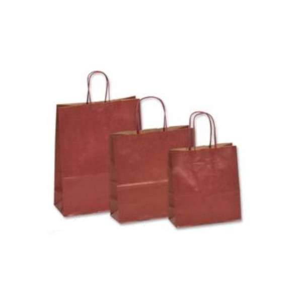 Τσάντα Χάρτινη με Στριφτό Χεράκι, Μπορντώ, 25 τμx.