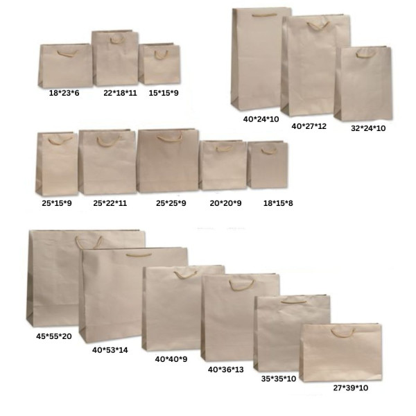 Τσάντα Χειροποίητη με Κορδόνι, Μπρονζέ, 20 τμχ - Ματ Πλαστικοποίση