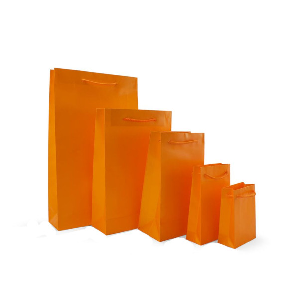 Τσάντα Χάρτινη Χειροποίητη με Κορδόνι, Πορτοκαλί, 25 τμχ