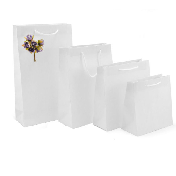 Τσάντα Χειροποίητη Πλαστικοποιημένη – Λευκή, 20 τμχ.