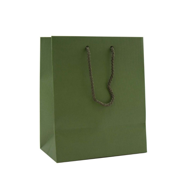 Χάρτινες Χειροποίητες Τσάντες με Κορδόνι – Λαδί, 20τμχ