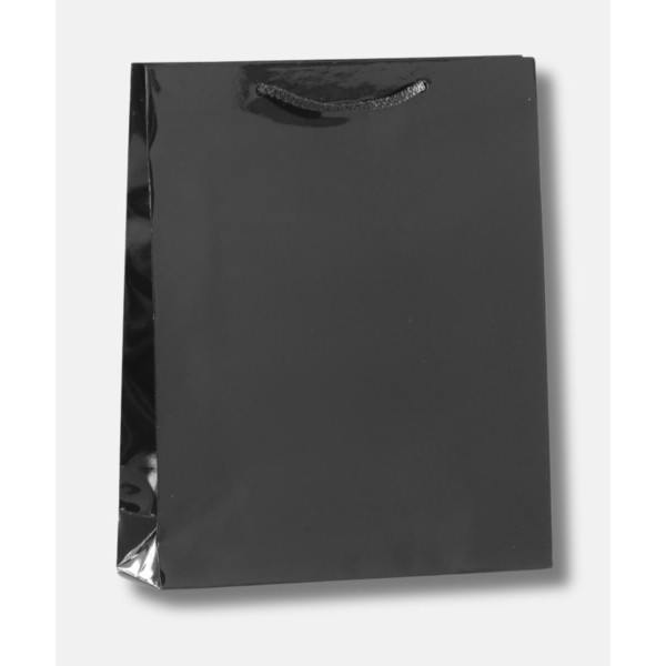 Χειροποίητες Πλαστικοποιημένες Τσάντες Μαύρες Γυαλιστερές – 20 τμχ