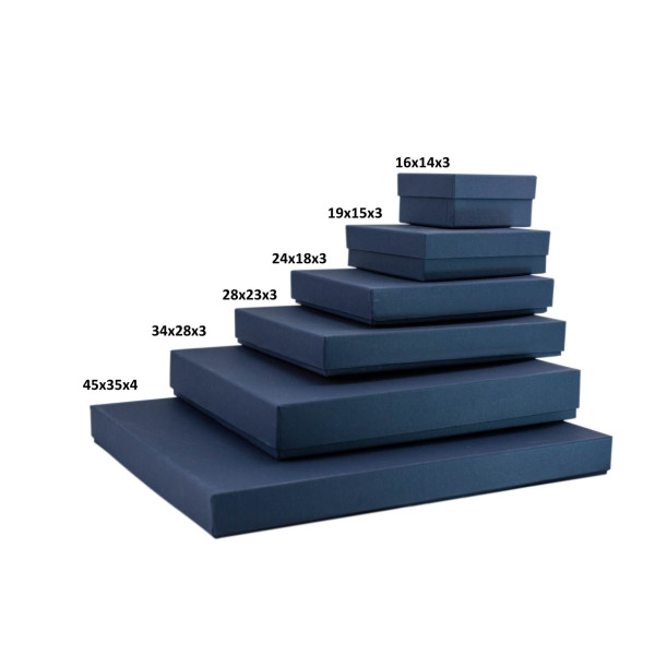 Χειροποίητο Χάρτινο Κουτί, Mπλε με Επένδυση Βελούδο, 5 διαστάσεις