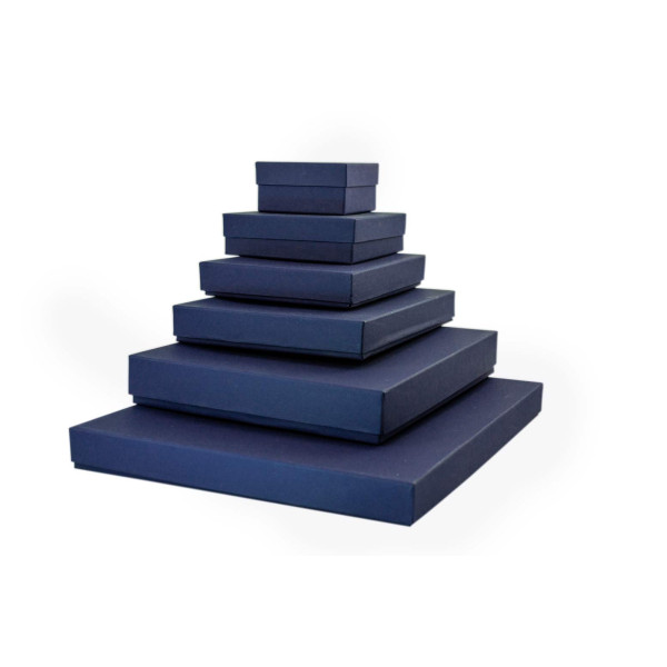 Χειροποίητο Χάρτινο Κουτί, Mπλε με Επένδυση Βελούδο, 5 διαστάσεις