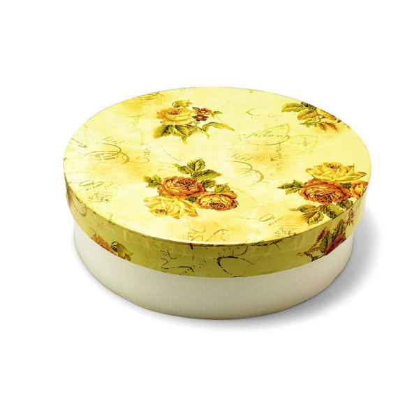 Χειροποίητο Χάρτινο Κουτί-Καπελιέρα, Ρηχό, Τριαντάφυλλα, 20*6cm