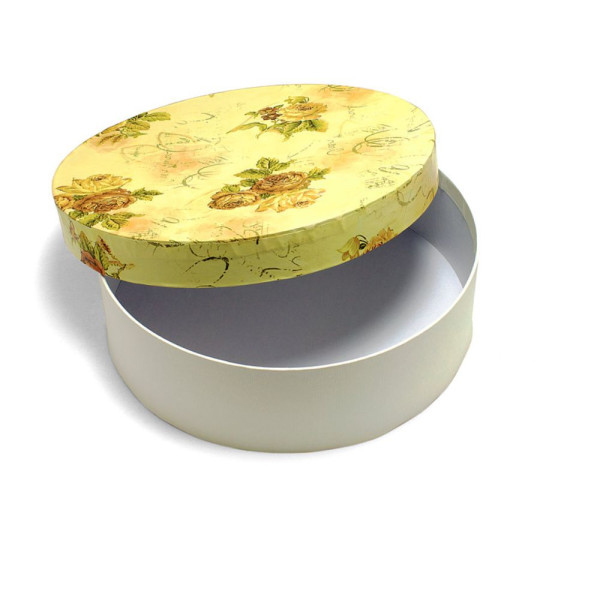 Χειροποίητο Χάρτινο Κουτί-Καπελιέρα, Ρηχό, Τριαντάφυλλα, 20*6cm