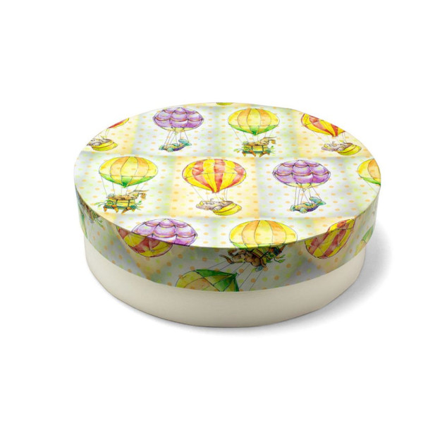 Χειροποίητο Χάρτινο Κουτί-Καπελιέρα, Ρηχό, Αερόστατα, 20*6cm