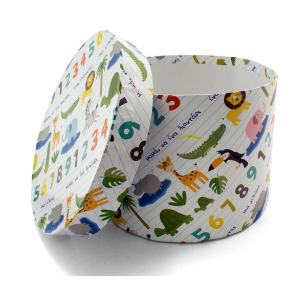 Χειροποίητο Χάρτινο Κουτί-Καπελιέρα, Ζωάκια και Αριθμοί, 2 διάστασεις