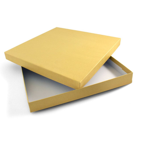 Χειροποίητο Χάρτινο Κουτί, Τετράγωνο Ρηχό, Κράφτ, 10 διαστάσεις