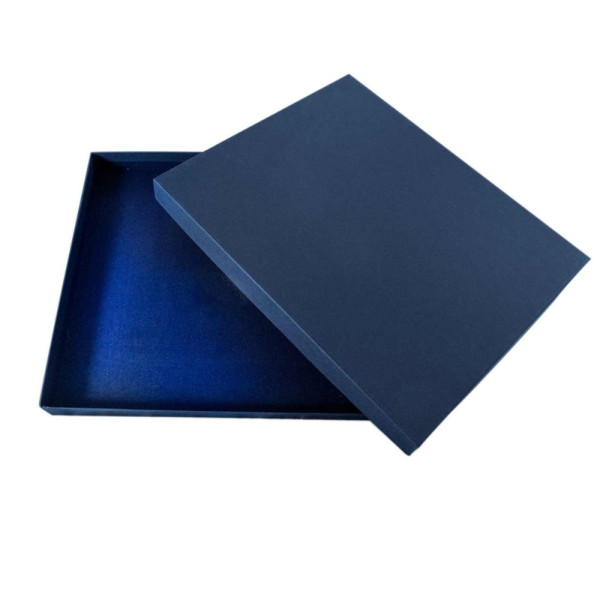 Χειροποίητο Χάρτινο Κουτί, Παραλληλόγραμμο Ρηχό, Μπλε με Βελούδο, 8 διαστάσεις