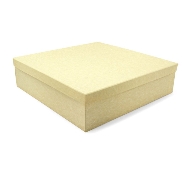 Χειροποίητο Χάρτινο Κουτί, Εκρού Σαγρέ, 2 διαστάσεις