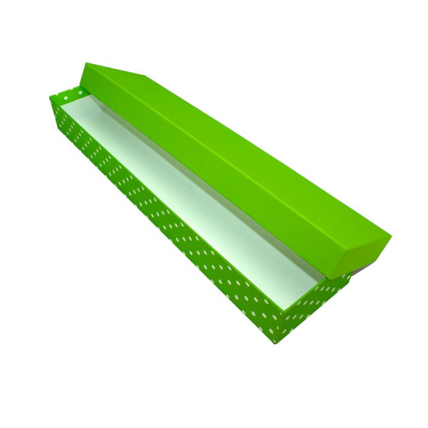 Χειροποίητο Χάρτινο Κουτί Λαμπάδας, Λαχανί-Πουά, 42*10*5cm