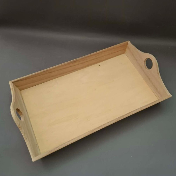 Ξύλινος Δίσκος με Στρογγυλή Λαβή, 35*20*5cm